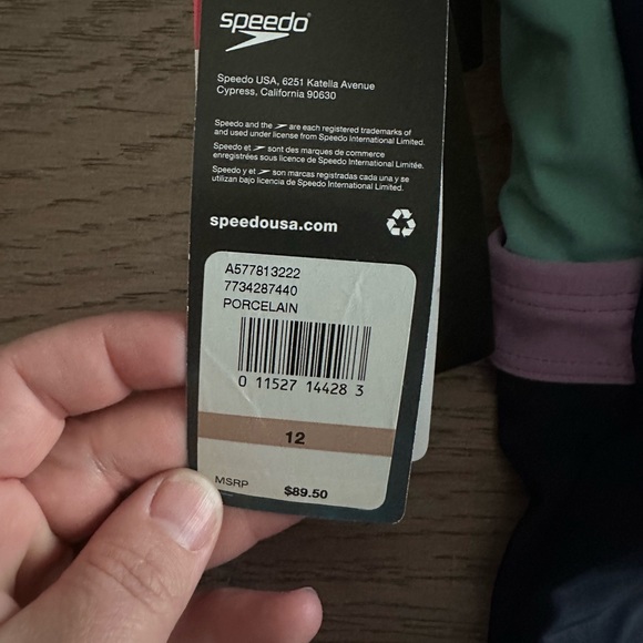 Speedo One Piece Adjustable Crossback Swimsuit in Porcelain - Picture 10 of 12